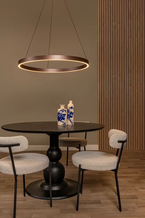 Lucide LIANE - Pendelleuchten - Ø 80 cm - LED Dim. - CCT - 2x36W 2700K/4000K - Rostfarbe | Vibes - Atmosphäre 1